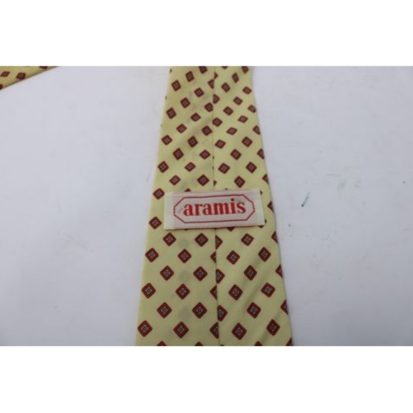 Aramis Accessories Aramis Mens Tie Diamond Geometric Gold Red